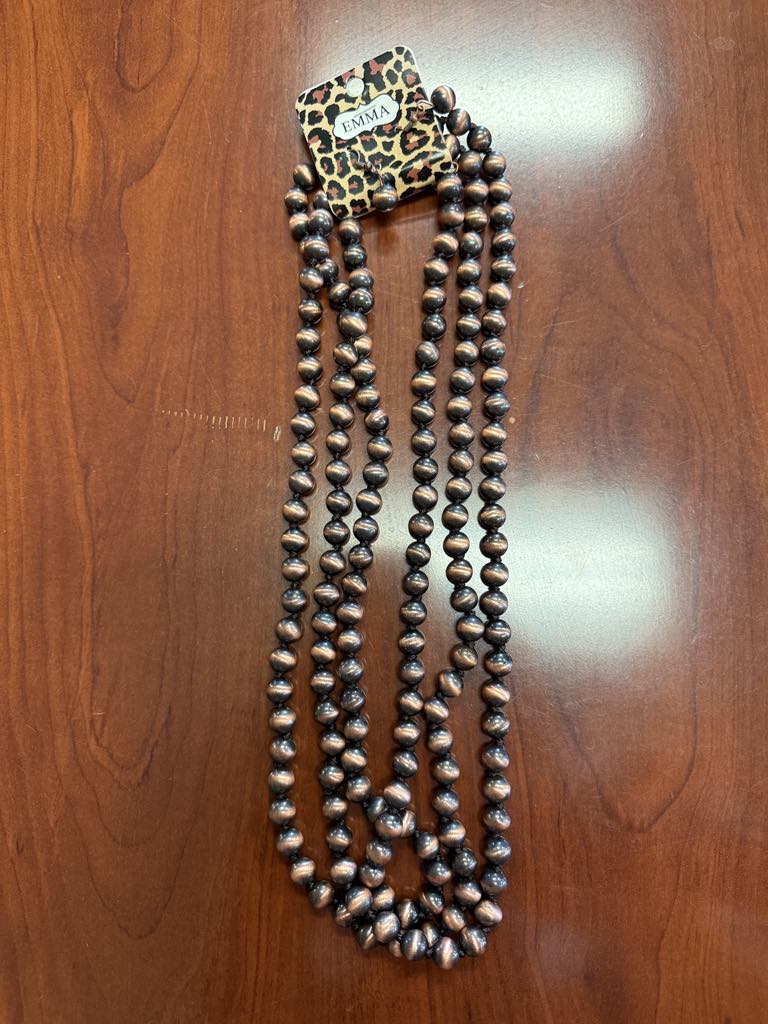 Layered Navajo Pearl Necklace - Copper