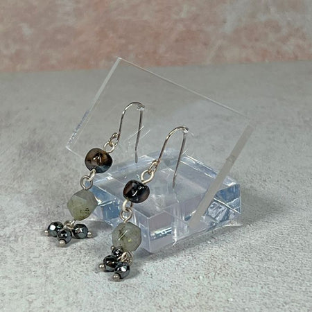 Hematite & Labradorite Earring