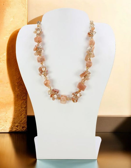 Natural Sunstone Mix Statement Necklace