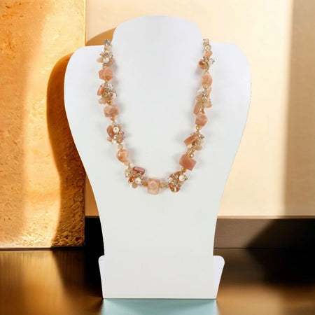 Natural Sunstone Mix Statement Necklace