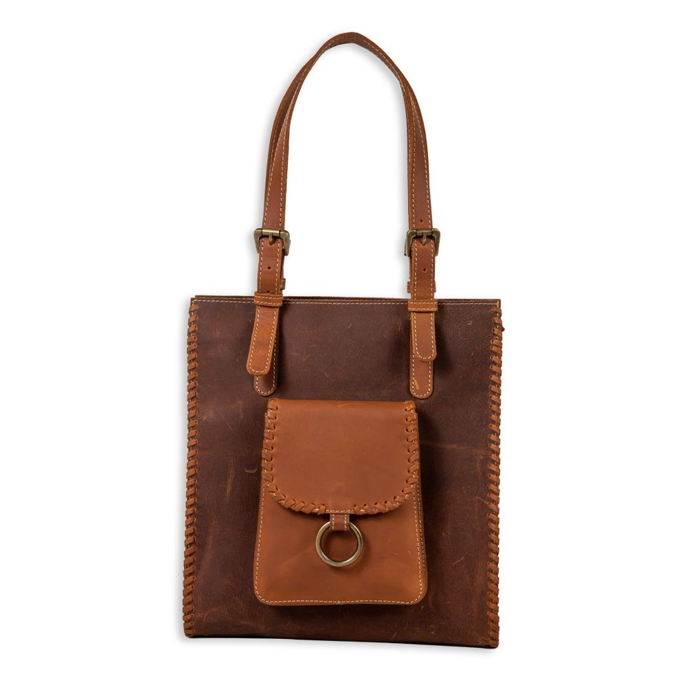 Santa Clara Canyon Stitched Leather Hair-on Bag