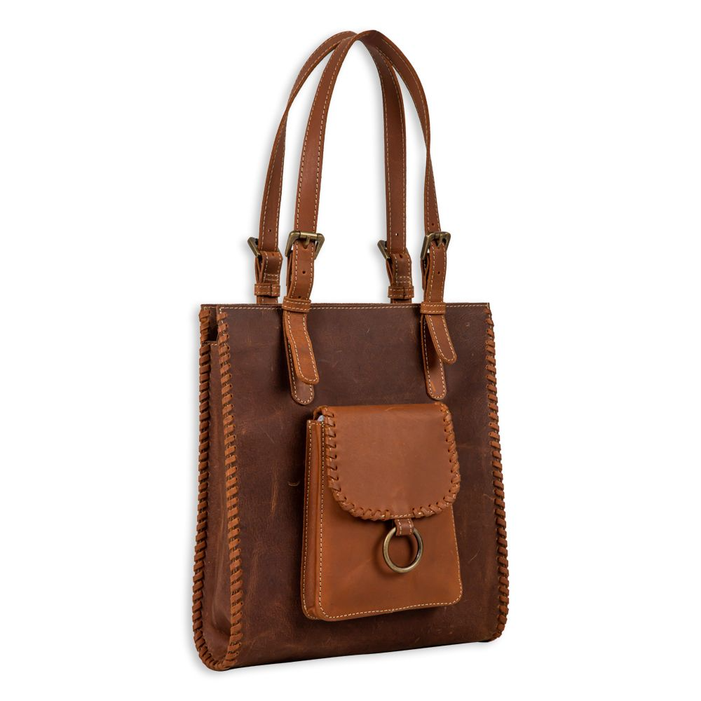 Santa Clara Canyon Stitched Leather Hair-on Bag