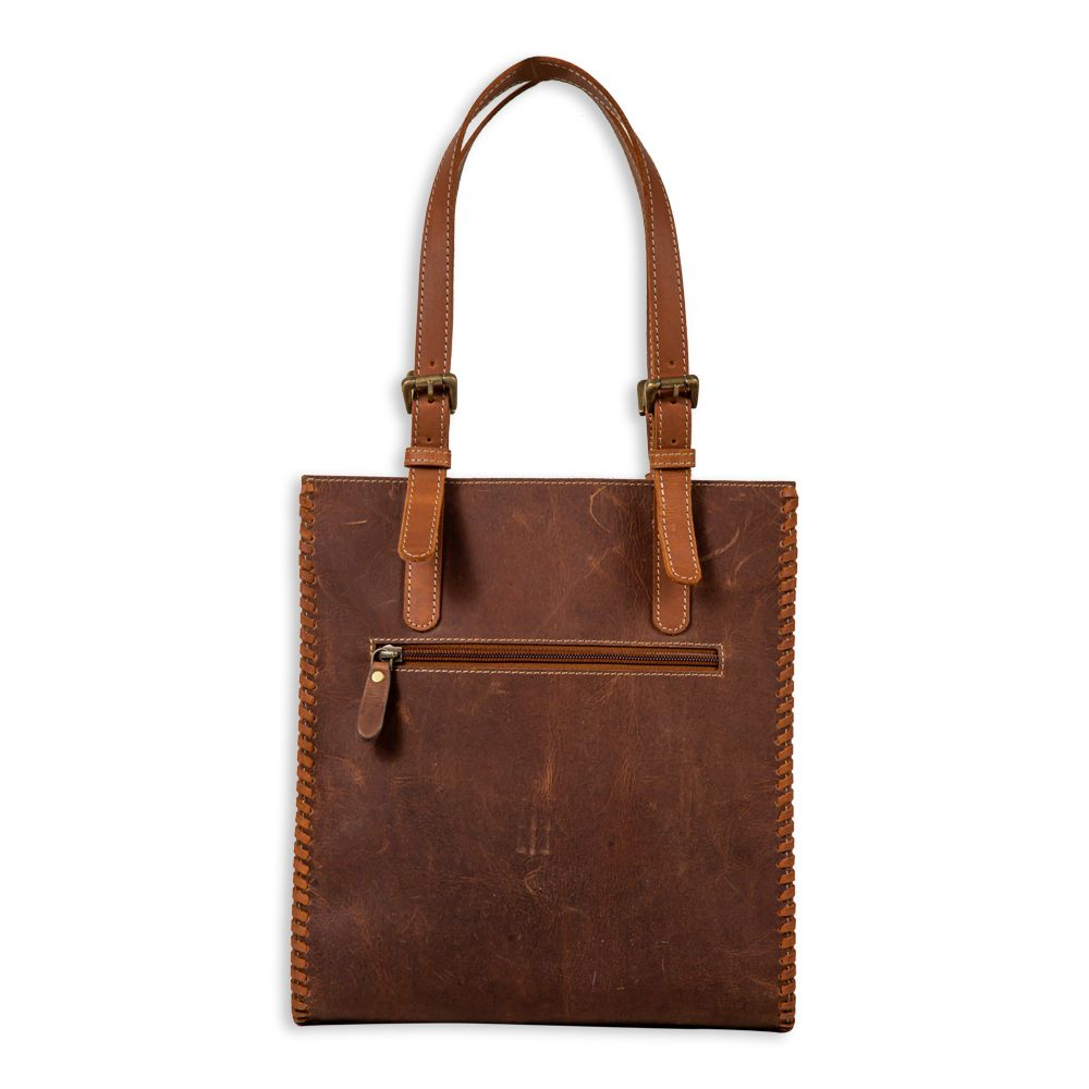 Santa Clara Canyon Stitched Leather Hair-on Bag