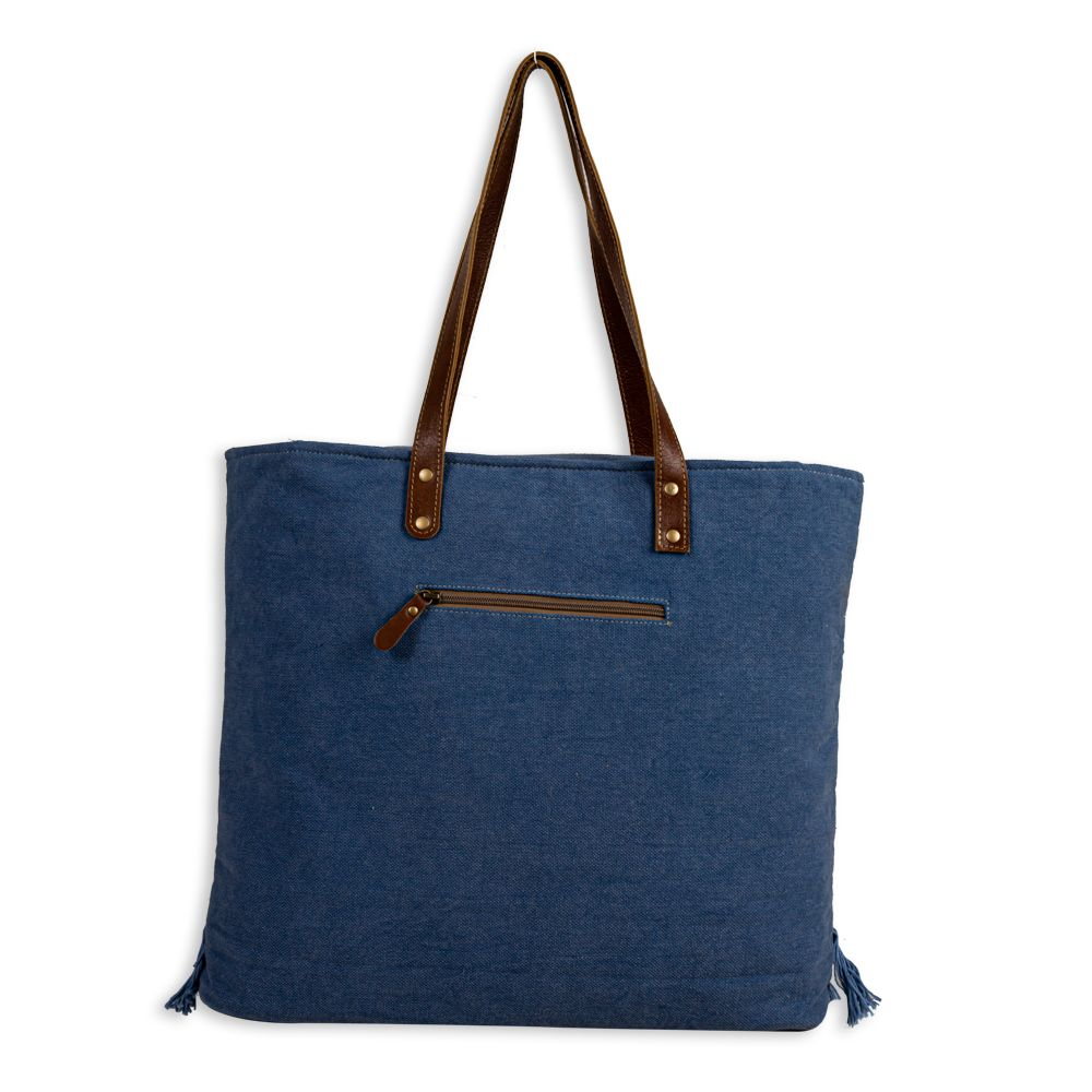 Ember Reflections Embroidered Tote Bag