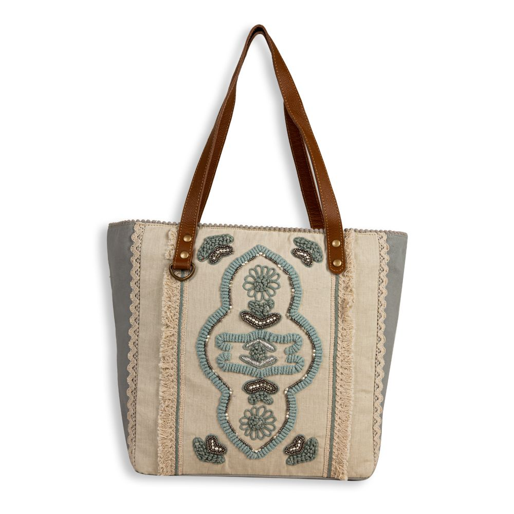 Willow Stream Embroidered Tote Bag