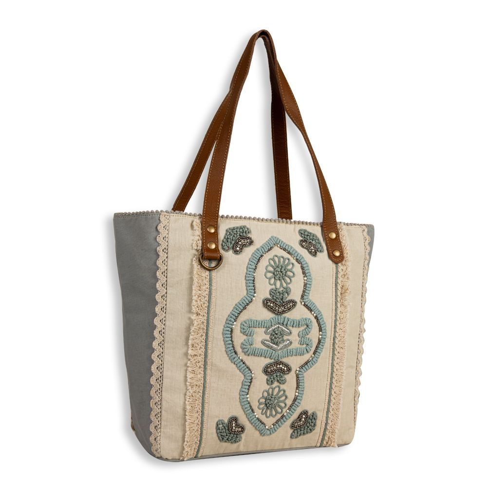 Willow Stream Embroidered Tote Bag