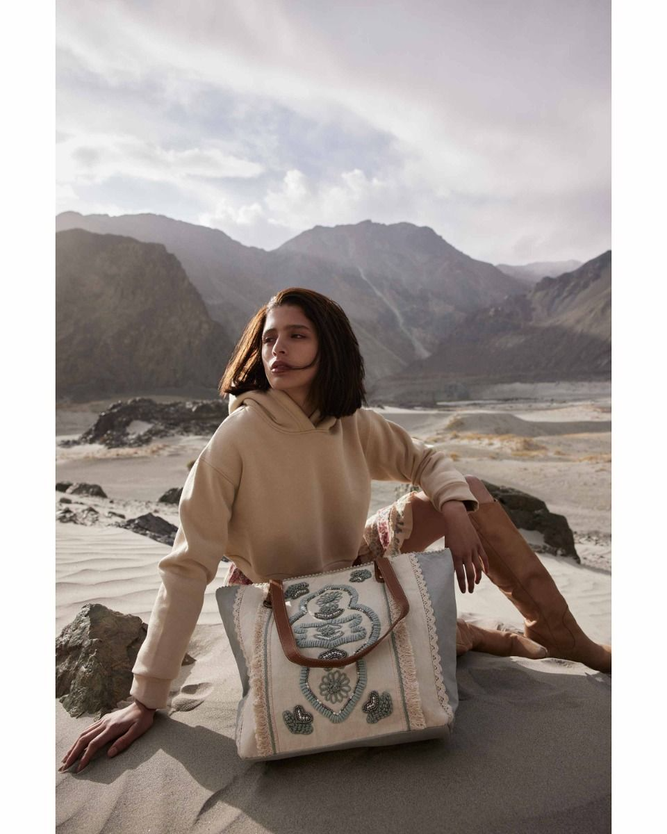 Willow Stream Embroidered Tote Bag