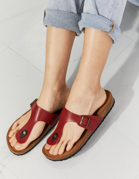 MMShoes Drift Away T-Strap Flip-Flop in Wine