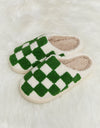Melody Checkered Print Plush Slide Slippers