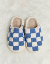 Melody Checkered Print Plush Slide Slippers