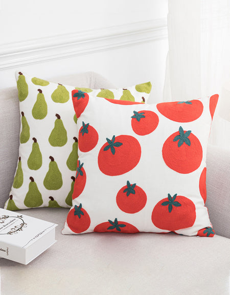 Embroidered Square Decorative Throw Pillow Case