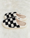 Melody Checkered Print Plush Slide Slippers