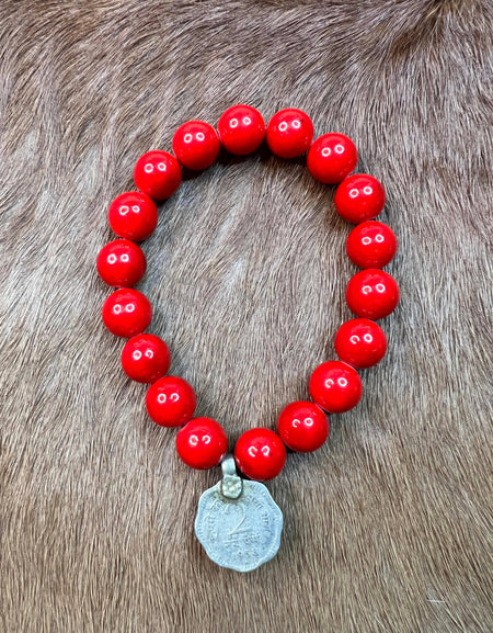RS Red Riverstone stretch bracelet