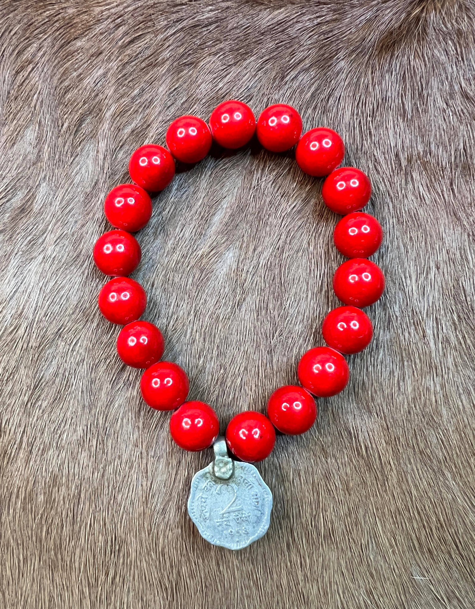 RS Red Riverstone stretch bracelet