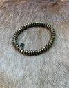 RS Gold Rondelle Bead Stretch Bracelet