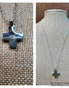 Sterling Silver cross pendant on 18 inch diamond cut sterling silver chain