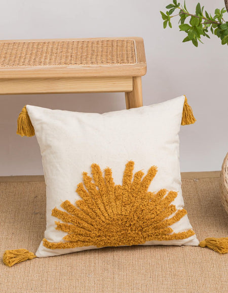 Sun Graphic Tassel Decorative Throw Pillow Case