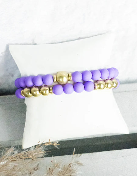 LOVELY DAY VIOLET BEADED BRACELET SET