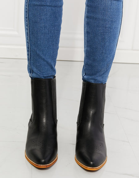 MMShoes Love the Journey Stacked Heel Chelsea Boot in Black