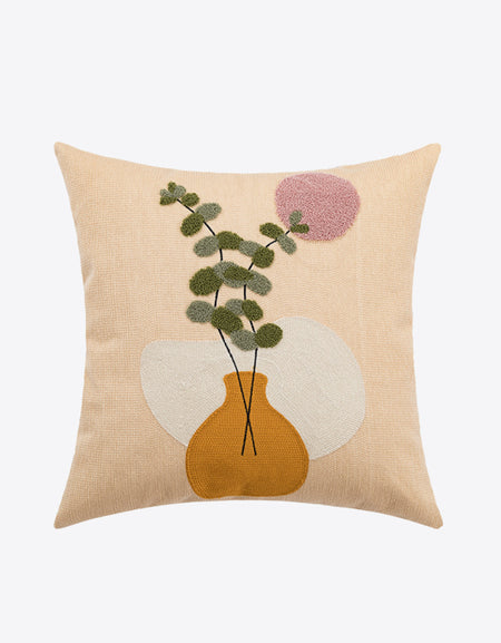 Embroidered Square Decorative Throw Pillow Case