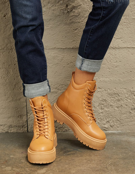 East Lion Corp Platform Combat Boots