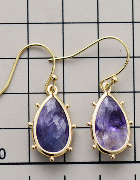 Natural Stone Teardrop Earrings
