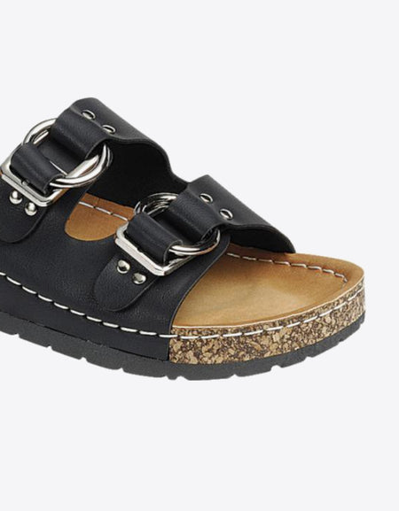 Forever Link Sitting Seaside Cork Buckle Slide Sandal