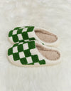 Melody Checkered Print Plush Slide Slippers