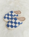 Melody Checkered Print Plush Slide Slippers