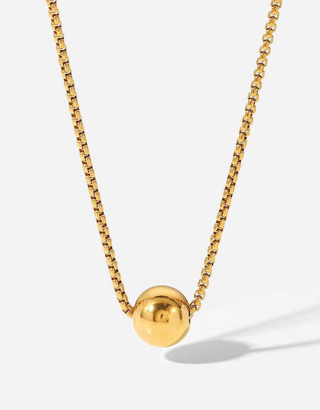 18K Gold-Plated Round Shape Pendant Necklace