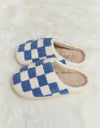 Melody Checkered Print Plush Slide Slippers