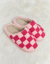 Melody Checkered Print Plush Slide Slippers