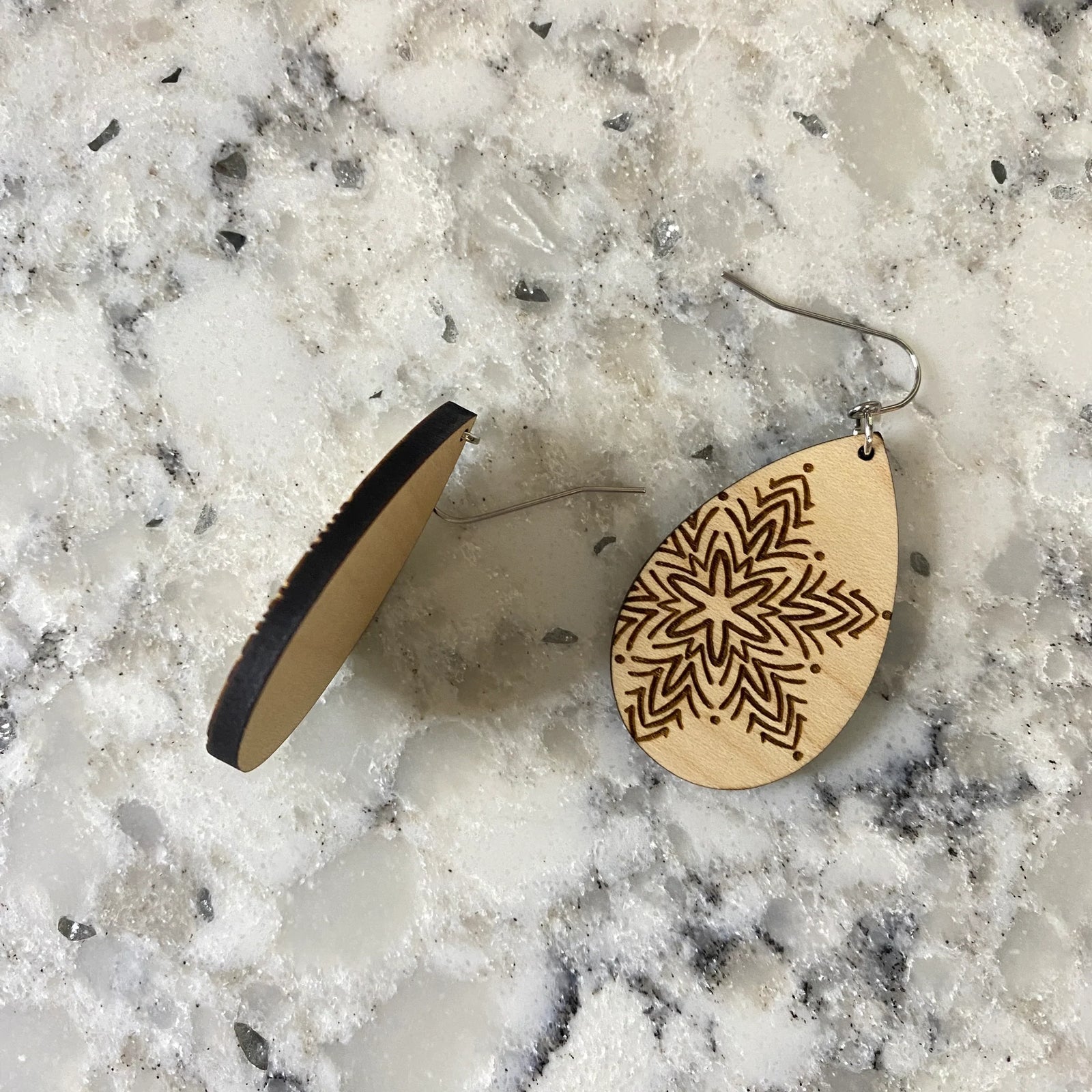 Wooden Specialty Drops - Snowflake