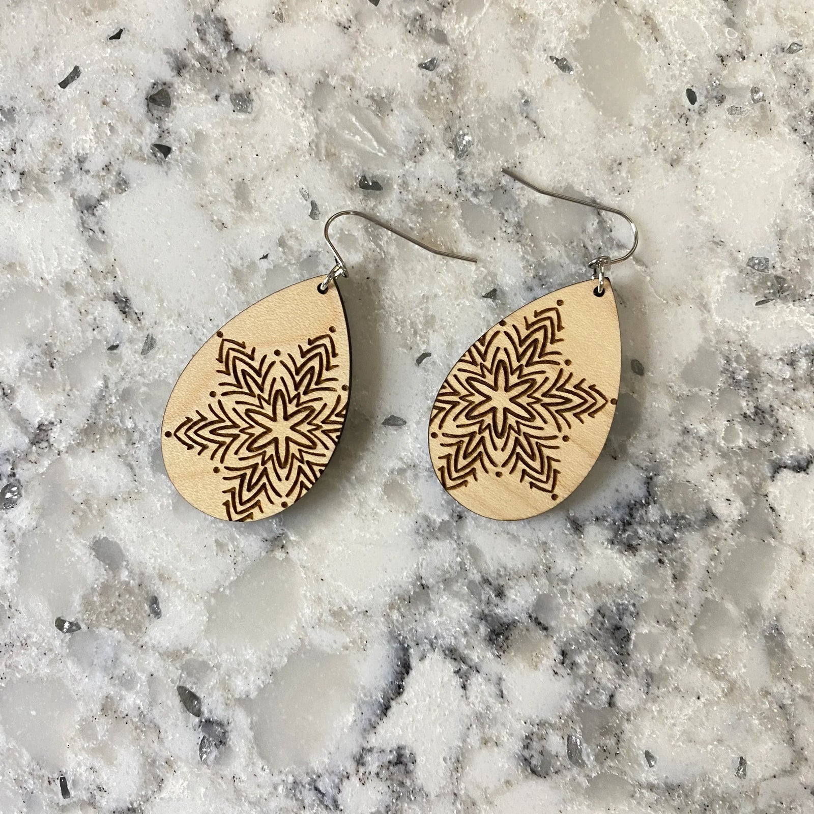 Wooden Specialty Drops - Snowflake